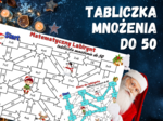MATEMATYCZNY LABIRYNT - tabliczka mnożenia do 50, klasa 3, Boże Narodzenie, Święta, Mikołajki, zima