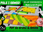 Projekt matematyczny: złap zwierzęta na Farmie. POLE I OBWÓD prostokąta. Math & Art Projekt.