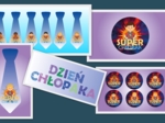 Dzień chłopaka ( napis, medale i krawaty) pdf i png.
