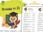 Dziady cz. II. Test prawda/fałsz. Kartkówka z treści lektury. Lektura obowiązkowa