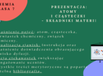 Chemia. Klasa 7. Atomy i cząsteczki - składniki materii. Prezentacja.