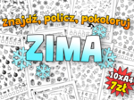 Znajdź, policz, pokoloruj - ZIMA