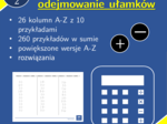 Dodawanie i odejmowanie ułamków | matematyka | 26 kolumn
