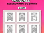 Dzień Kota: koty mandale – kolorowanki A4 (6 stron) – PDF