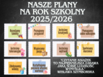 Nasze Plany na Rok Szkolny - Gazetka szkolna, gazetka wrzesień przedszkole, do druku PDF, dekoracje powitanie roku wrzesień