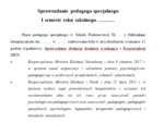 Sprawozdanie pedagoga specjalnego