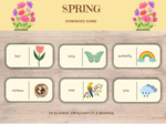 Spring Domino - wiosenne domino do nauki słów związanych z wiosną, język angielski