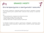 Gra terapeutyczna o asertywności i szacunku „Granice i mosty”