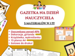 📚 Gotowa gazetka na Dzień Nauczyciela – zestaw 5 w 1, Szkoła podstawowa • Świetlica • Godzina wychowawcza, wykreślanka, krzyżówka, gazetka, klasy 1-8,