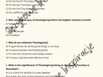 Thanksgiving worksheet A2+/B1