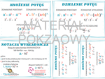 Działania na potęgach - notatka, plansza, gazetka