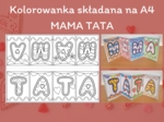 Kolorowanka składana MAMA TATA na A4