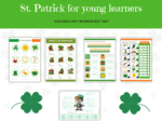 Saint Patrick's Day for Young Learners - Dzień Świętego Patryka dla uczniów klasy 1-2, zestaw, karty pracy, ćwiczenia na słownictwo, części garderoby, przyimki miejsca,