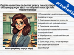 Opinia mentora na temat pracy nauczyciela odbywającego staż na stopień nauczyciela mianowanego