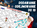 MATEMATYCZNY LABIRYNT - dodawanie i odejmowanie do 10, klasa 1, Boże Narodzenie, Święta, Mikołajki, zima