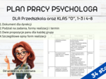 Plan Pracy Psychologa - dokument dla dyrekcji -w formie tabeli