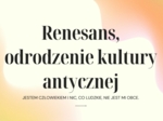 Renesans, wprowadzenie, gotowa lekcja, zadania, pojęcia, 20 stron pdf