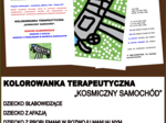 KOLOROWANKA TERAPEUTYCZNA „KOSMICZNY SAMOCHÓD”. DZIECKO SŁABOWIDZĄCE, DZIECKO Z AFAZJĄ, DZIECKO Z PROBLEMAMI W ROZWOJU MANUALNYM. PDF do samodzielnego wydruku.