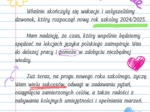 Witacz klasowy polonistyczny, List polonistki do uczniów - zestaw, dekoracje