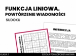 Funkcja liniowa. Sudoku. Matematyka. Liceum. Technikum. Szkoła ponadpodstawowa