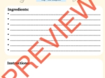 Recipe worksheet