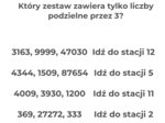 Stacje zadaniowe - Działania pisemne, podzielność liczb Nauczalni kl 5 6