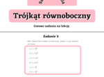 Trójkąt równoboczny - gotowe zadania na lekcję. Szkoła średnia :-)