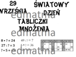 Dzień tabliczki mnożenia - gazetka szkolna (czarno-biała)
