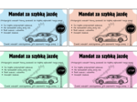 Mandat za szybką jazdę! Fiszki dla dzieci klasy 1-3, dla nauczyciela