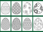 WIELKANOC – Galeria – PISANKI - kolorowanka – kolorowanki – WIOSNA – biblioteka – świetlica – przedszkole – 40 wersji