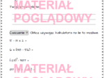 Kalkulator. Karta pracy. Na początek. Na rozgrzewkę. Pierwsza lekcja.