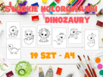 Słodkie kolorowanki - Dinozaury - pomysły na prace plastyczne