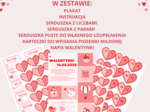 WALENTYNKI - plakat, zabawa: znajdź swoją drugą połówkę