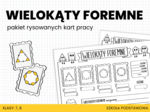 Matematyka. Szkoła Podstawowa. Wielokąty foremne. Pakiet rysowanych kart pracy