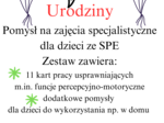 Urodziny- pomysł na zajęcia specjalistyczne dla dzieci ze SPE z dodatkami