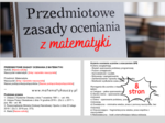 PRZEDMIOTOWE ZASADY OCENIANIA z matematyki - bardzo dobrze opracowane PZO na podstawie przepisów prawa / DOC do EDYCJI