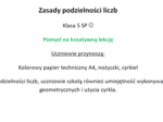 Kreatywna lekcja cechy podzielności liczb klasa 5 - projekt
