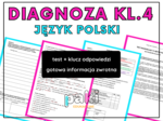 DIAGNOZA JĘZYK POLSKI // klasa 4 – test, klucz i gotowa informacja zwrotna // rozpoczęcie roku // sprawdzian test diagnostyczny