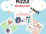 Jigsaw puzzle Mother's Day/ Puzzle na Dzień Matki. Układanki, liczby. Dobre dla SPE i przedszkola.