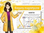 Klasa 8. Fizyka. Magnetyzm. Magnesy. Bieguny magnetyczne. Pole magnetyczne przewodnika z prądem. Karta pracy. Zadanie. Labirynt. Wąż.