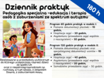 Dziennik praktyk Pedagogika specjalna - edukacja i terapia osób z zaburzeniami ze spektrum autyzmu - 180 h