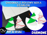 Darmowa Matematyczna Choinka z połowy koła - szablon. Świąteczna geometria.