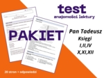 Test - "Pan Tadeusz", księgi I,II, IV, X, XI, XII (pakiet)