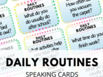 Daily Routines - zestaw 120 Speaking Cards - household chores - codzienne rutyny - nawyki - obowiązki - Present Simple - karty do speakingu - mówienie - konwersacje
