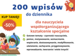 200 wpisów do dziennika dla nauczyciela współorganizującego kształcenie specjalne – czynności nauczyciel wspomagający