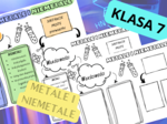 Chemia 7. Metale i niemetale - plakat + sketchnotka +karta pracy