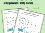 Liczby pierwsze i liczby złożone, połącz kropki, karta pracy, klasa 5