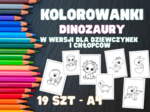 Kolorowanki na cały rok - dinozaury - 19 szt - dla dziewczynek i chłopców
