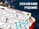 MATEMATYCZNY LABIRYNT - dodawanie pisemne, klasa 4, 5, 6 Boże Narodzenie, Święta, Mikołajki, zima