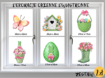 DEKORACJE dwustronne – WIOSNA, WIELKANOC zestaw zielony